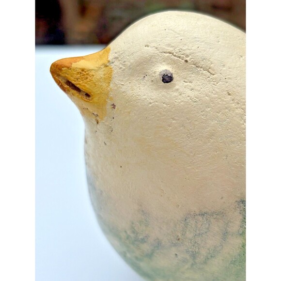 Folk Art Clay Art Pottery Bird Figure w/ Wrought Iron Tail Handcrafted Mexico - Picture 13 of 13